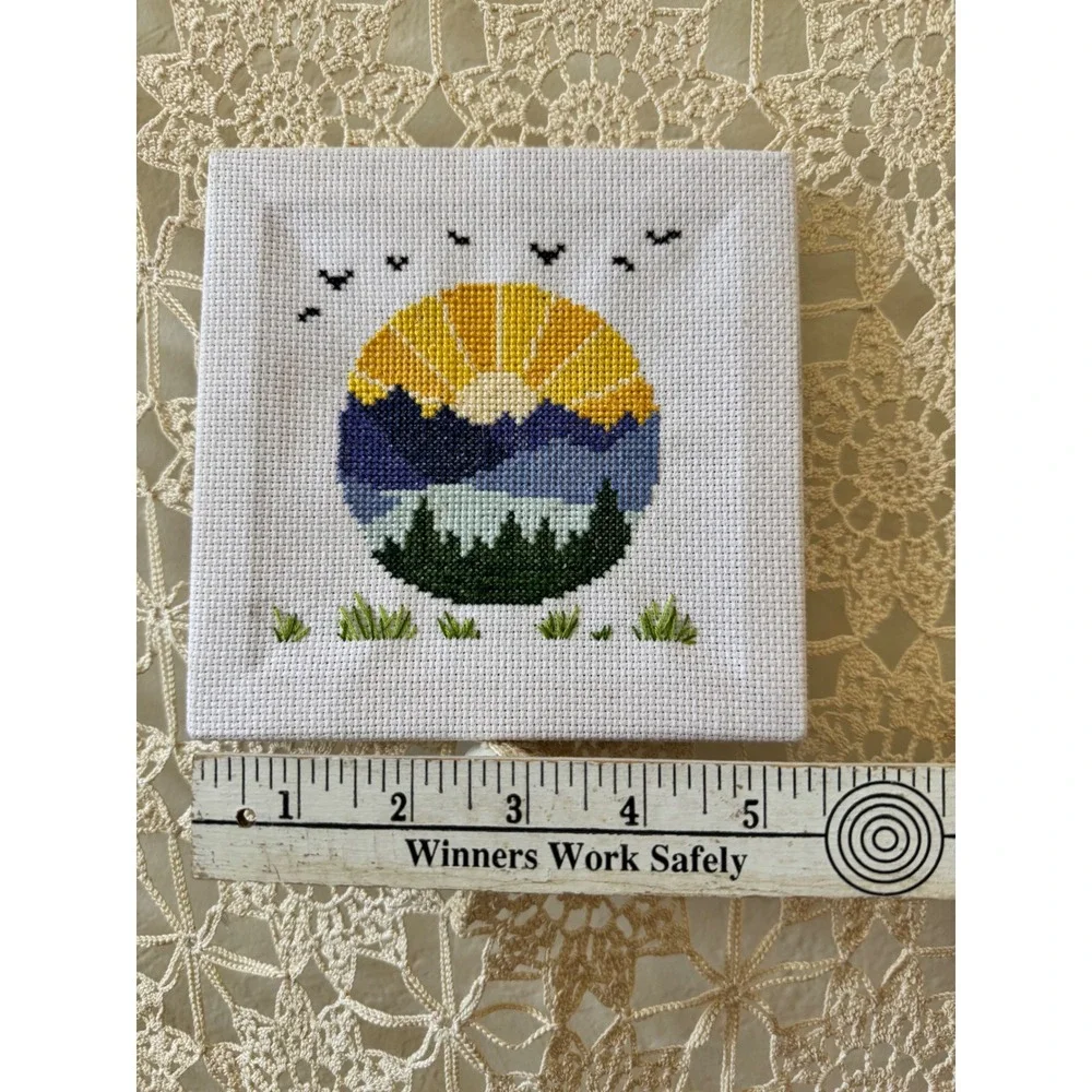 It's‎ a Beautiful Morning…Handmade Cross Stitch Wall Art Sz 5x5